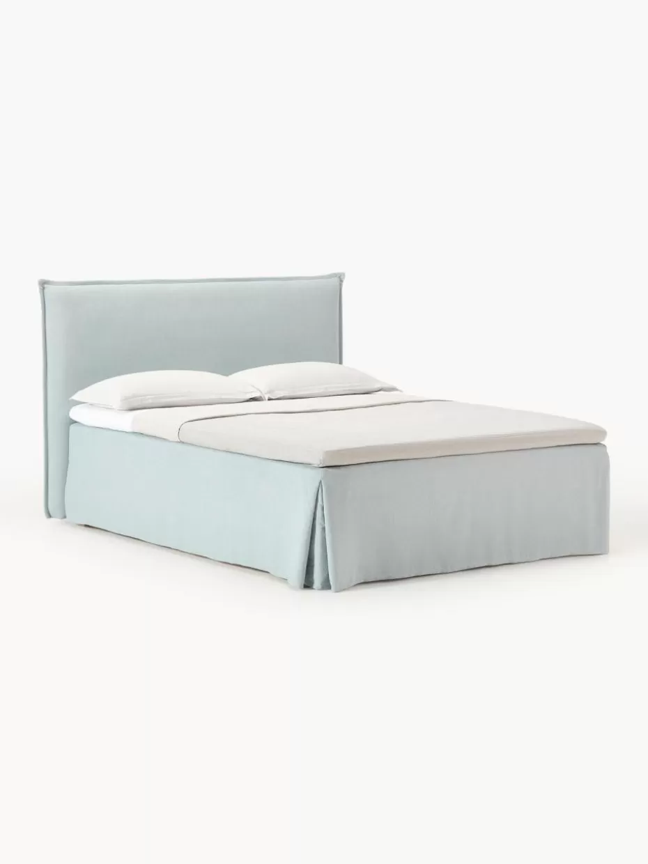 Betten-Westwing Collection Boxspringbett Viola Webstoff Hellblau