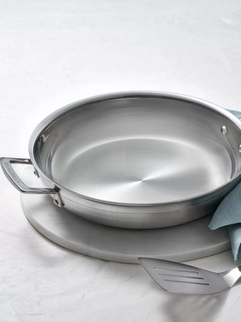 Pfannen-Le Creuset Bratpfanne Move mit Gegengriff aus 3-ply Edelstahl
