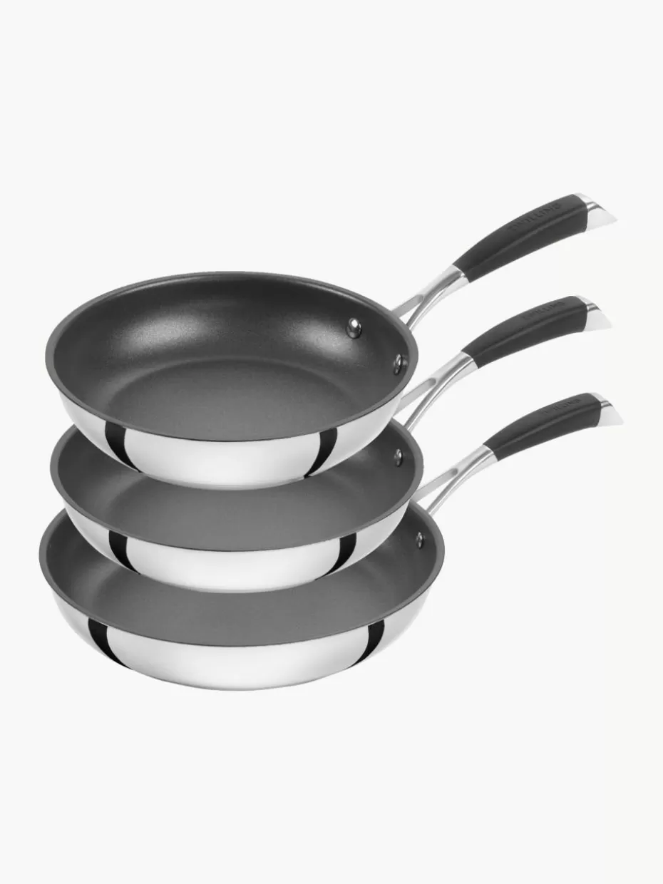 Pfannen-Zwilling Bratpfannen Poletto aus Edelstahl, 3er-Set