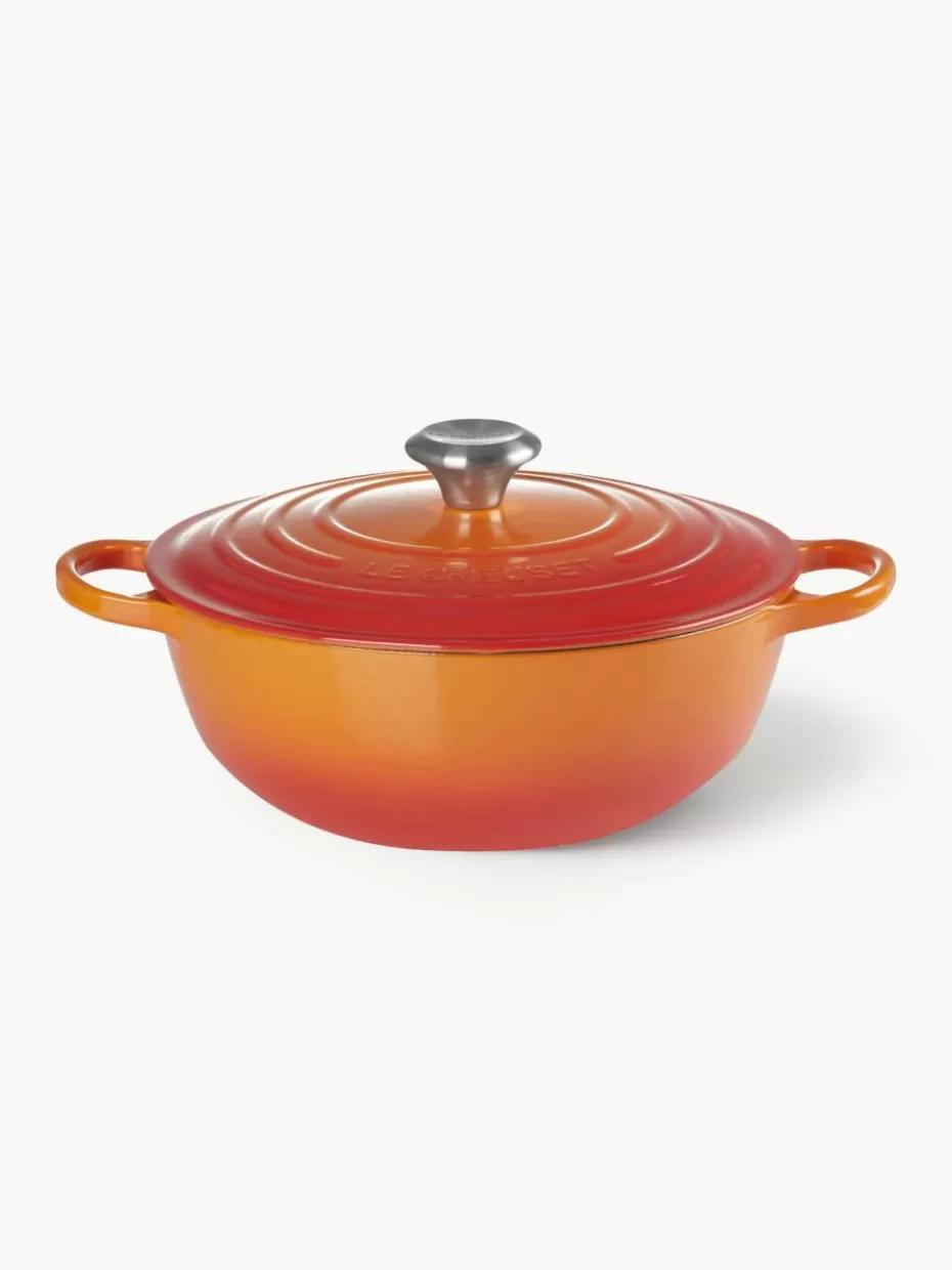 Töpfe-Le Creuset Bräter La Marmite Signature Collection aus Gusseisen Orangetöne, Silberfarben