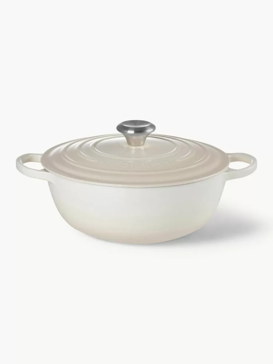 Töpfe-Le Creuset Bräter La Marmite Signature Collection aus Gusseisen Weißtöne, Silberfarben