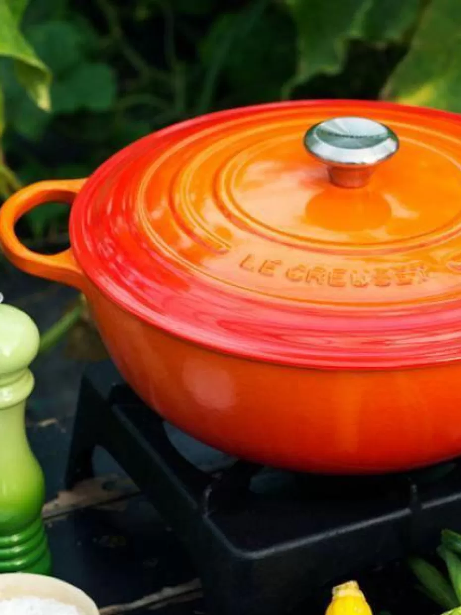 Töpfe-Le Creuset Bräter La Marmite Signature Collection aus Gusseisen Orangetöne, Silberfarben