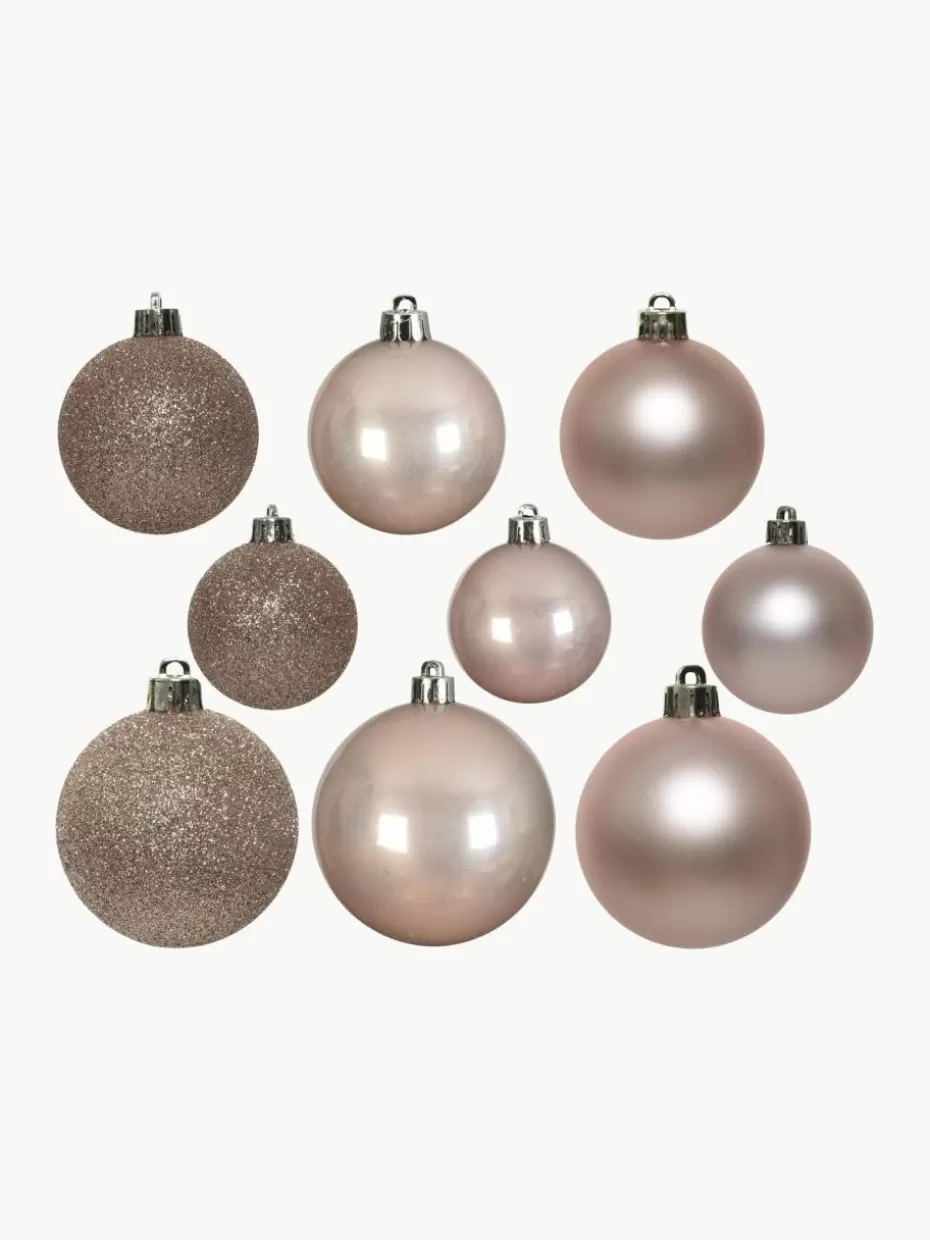 Weihnachtskugeln & Baumanhänger-Westwing Bruchfeste Weihnachtskugeln Mona, 30er-Set Hellrosatöne