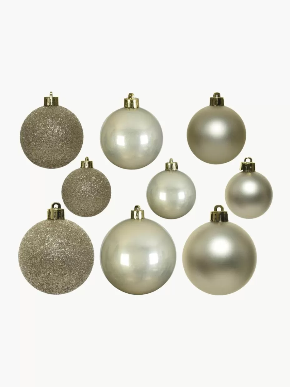 Weihnachtskugeln & Baumanhänger-Westwing Bruchfeste Weihnachtskugeln Mona, 30er-Set Goldfarben, hell