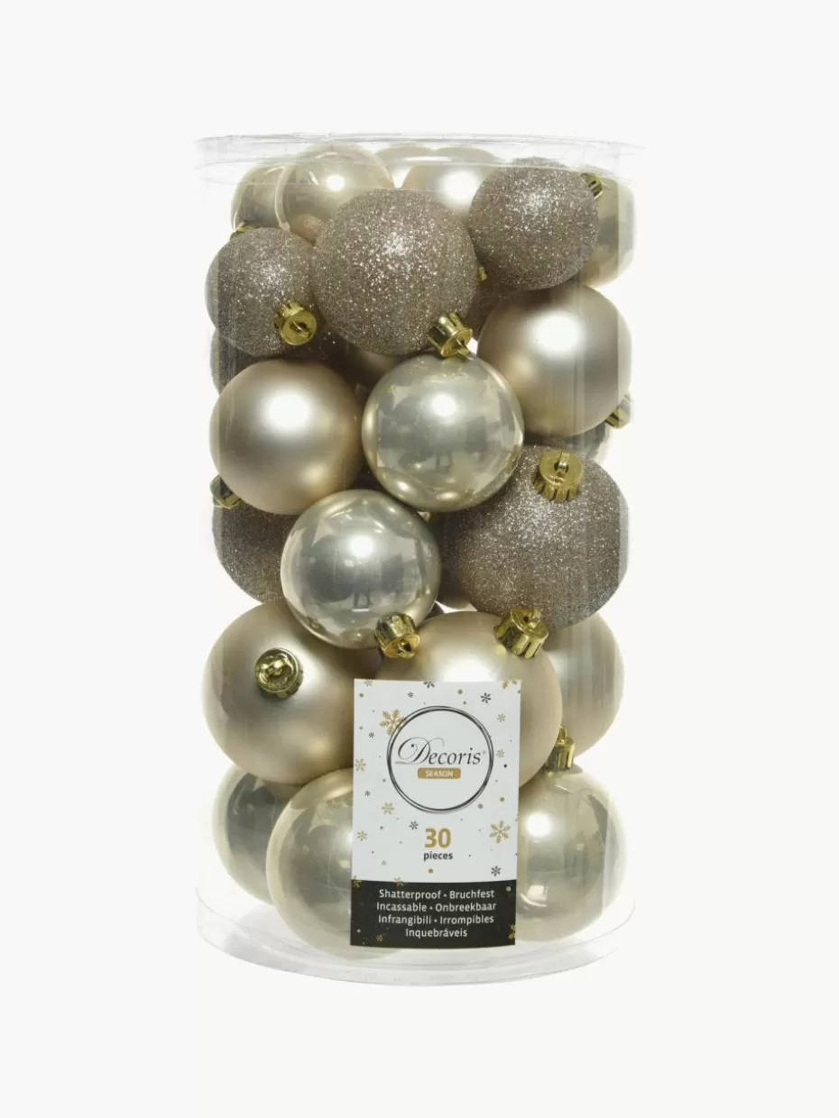 Weihnachtskugeln & Baumanhänger-Westwing Bruchfeste Weihnachtskugeln Mona, 30er-Set Goldfarben, hell