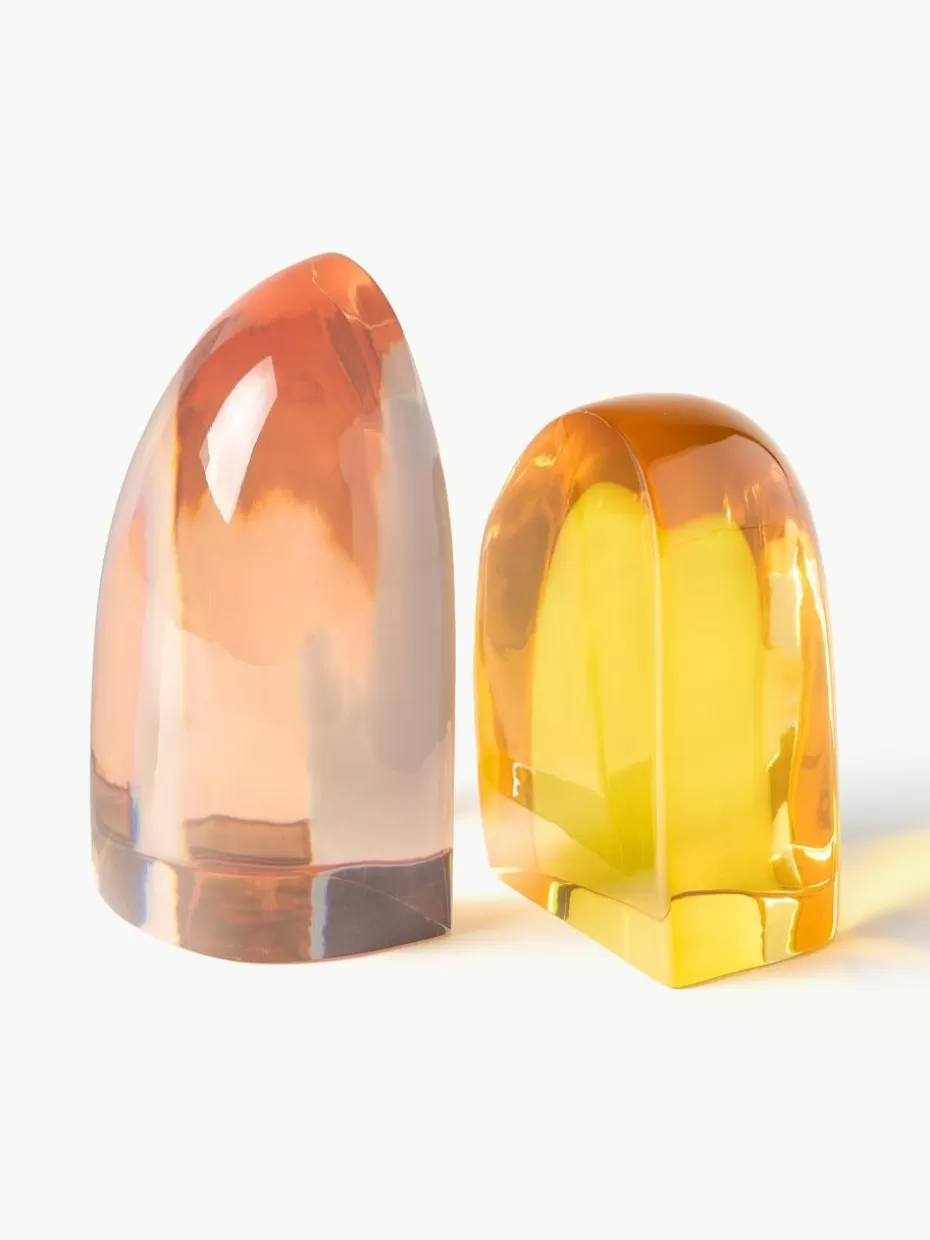 Buchstützen-Westwing Collection Buchstützen Celina, 2er-Set Peach-, Sonnengelbtöne