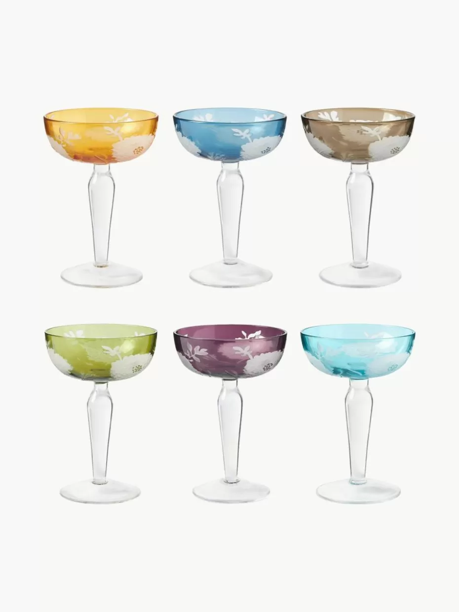 Champagner- & Sektgläser-Pols Potten Champagnerschalen Peony, 6er-Set