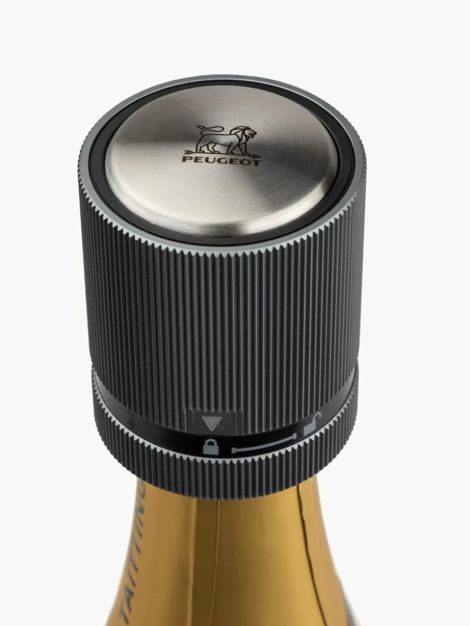 Küchenhelfer-Peugeot Saveurs Champagnerverschluss Line Anthrazit, Silberfarben