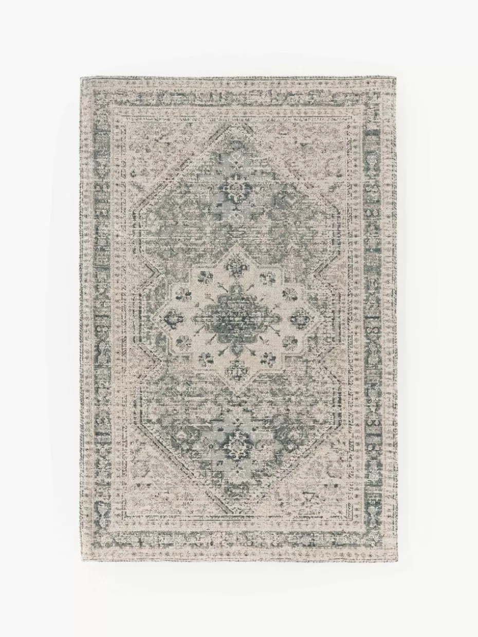 Rechteckige Teppiche-Westwing Collection Chenilleteppich Mahdi Blau, Beige