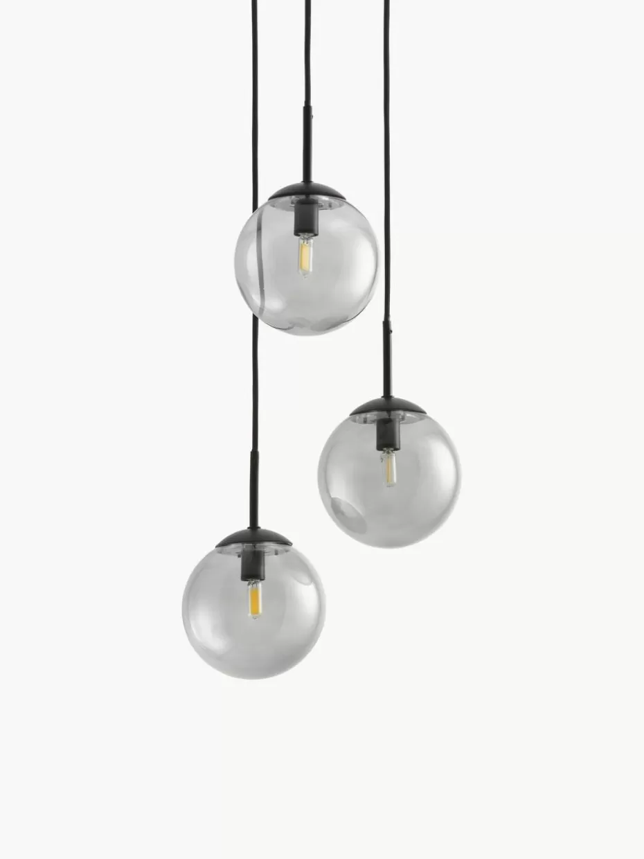 Pendelleuchten-Westwing Collection Cluster-Pendelleuchte Edie aus Rauchglas