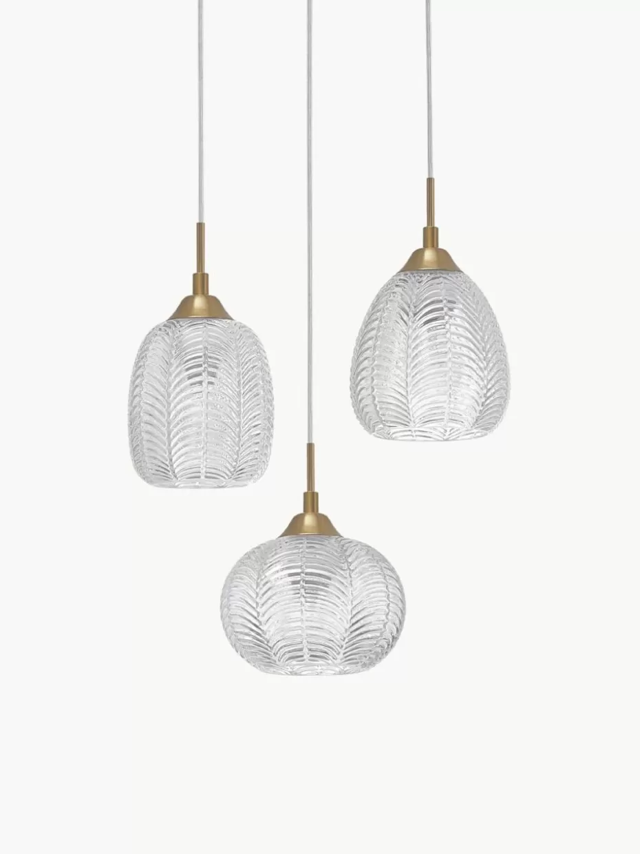 Pendelleuchten-Nova Luce Cluster-Pendelleuchte Vario aus satiniertem Glas