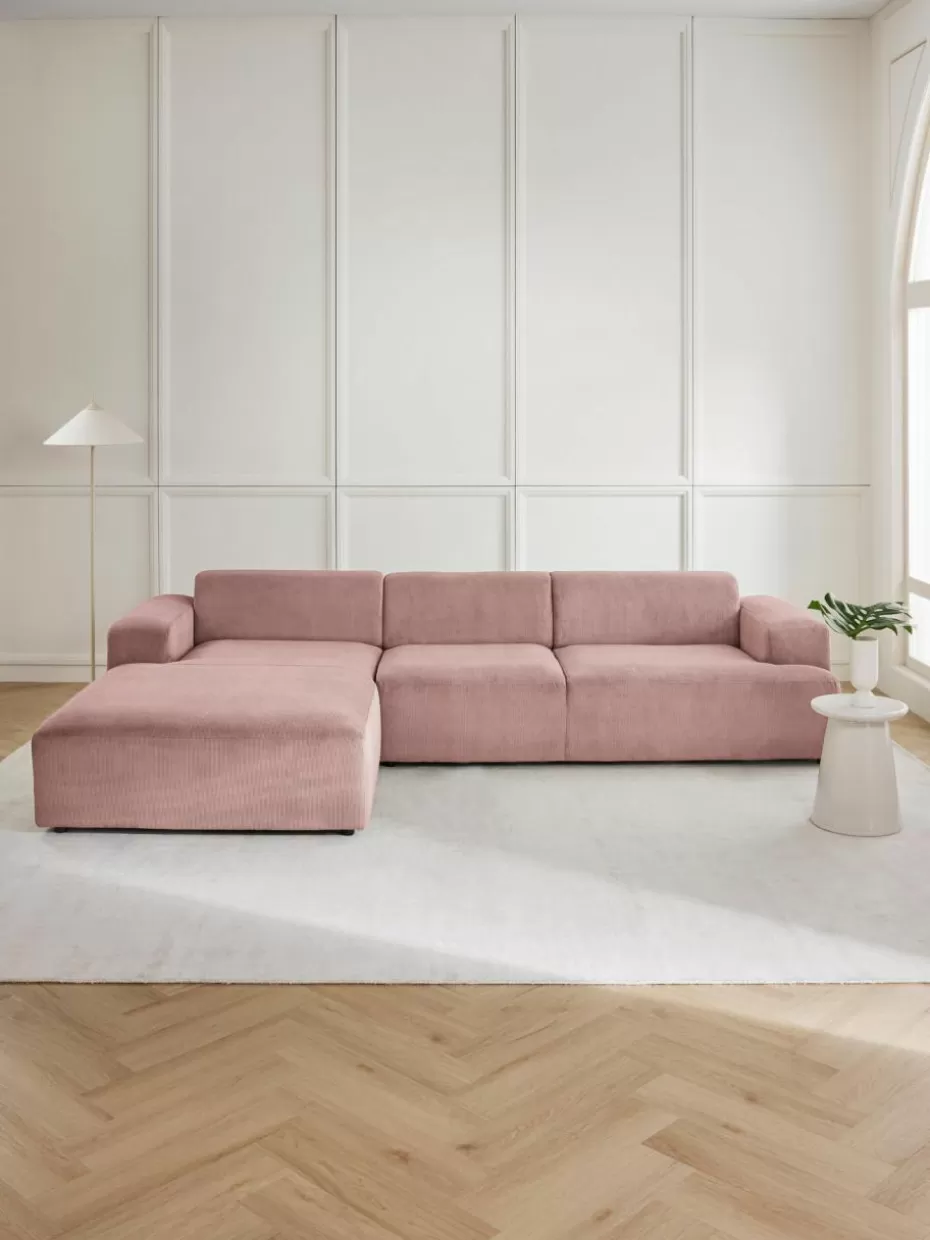 Sofas | Sofaserien-Westwing Collection Cord-Ecksofa Melva (4-Sitzer) Cord Altrosa