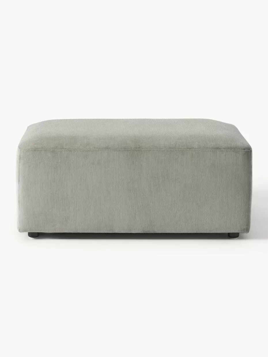 Hocker | Sofaserien-Westwing Collection Cord-Hocker Melva, B 99 x T 72 cm Cord Grau