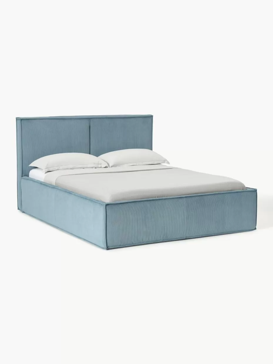 Betten-Westwing Collection Cord-Polsterbett Dream Cord Blau