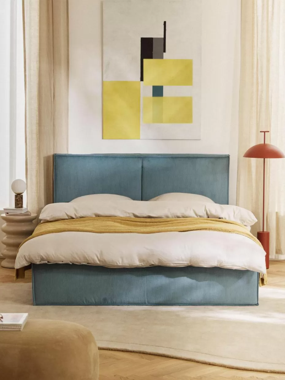Betten-Westwing Collection Cord-Polsterbett Dream Cord Blau