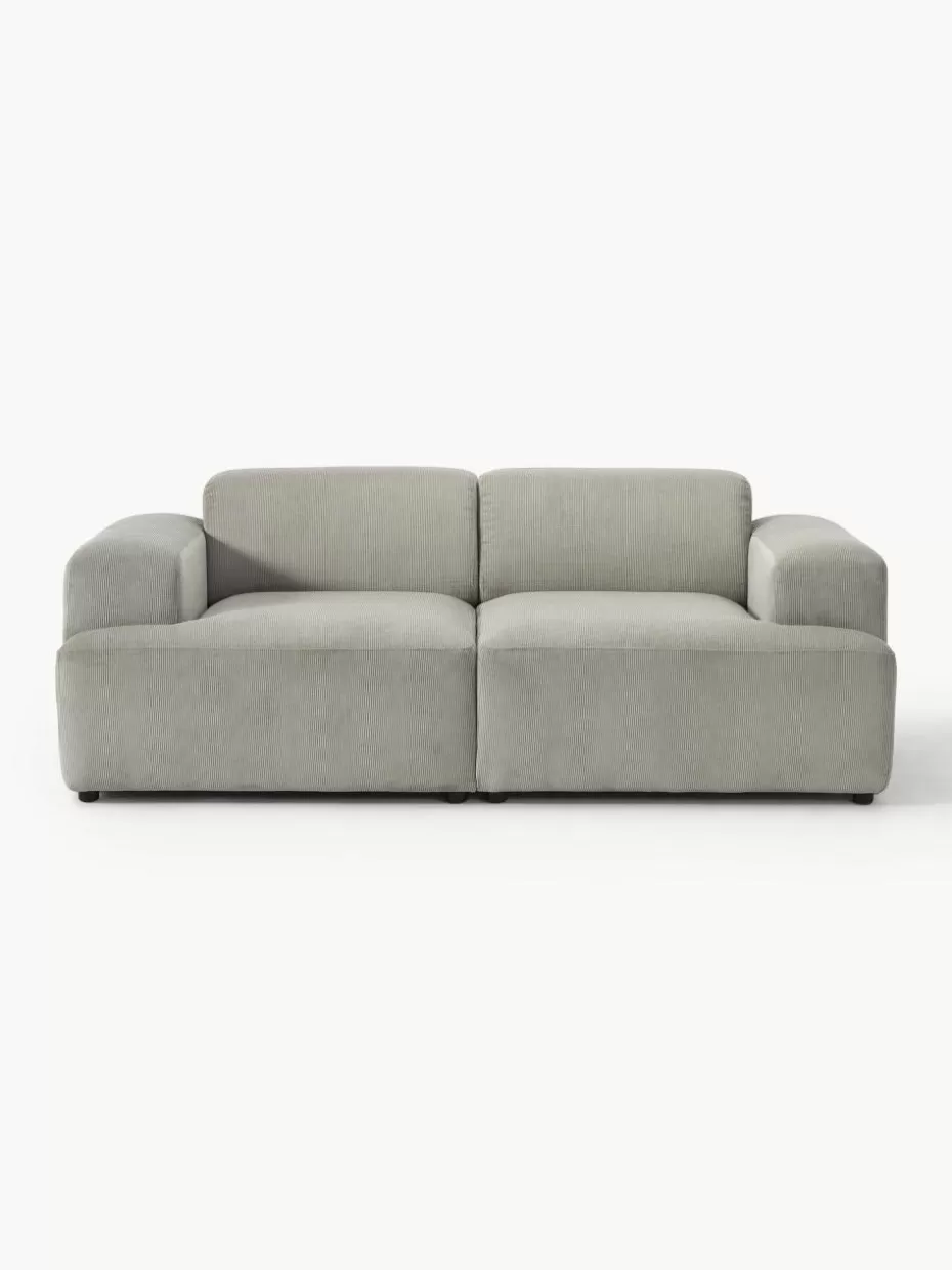 Sofas | Sofaserien-Westwing Collection Cord-Sofa Melva (2-Sitzer) Cord Grau