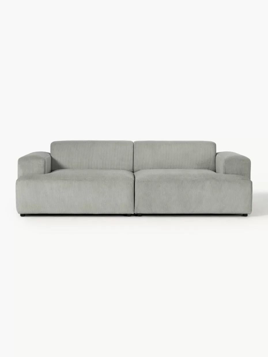 Sofas | Sofaserien-Westwing Collection Cord-Sofa Melva (3-Sitzer) Cord Grau