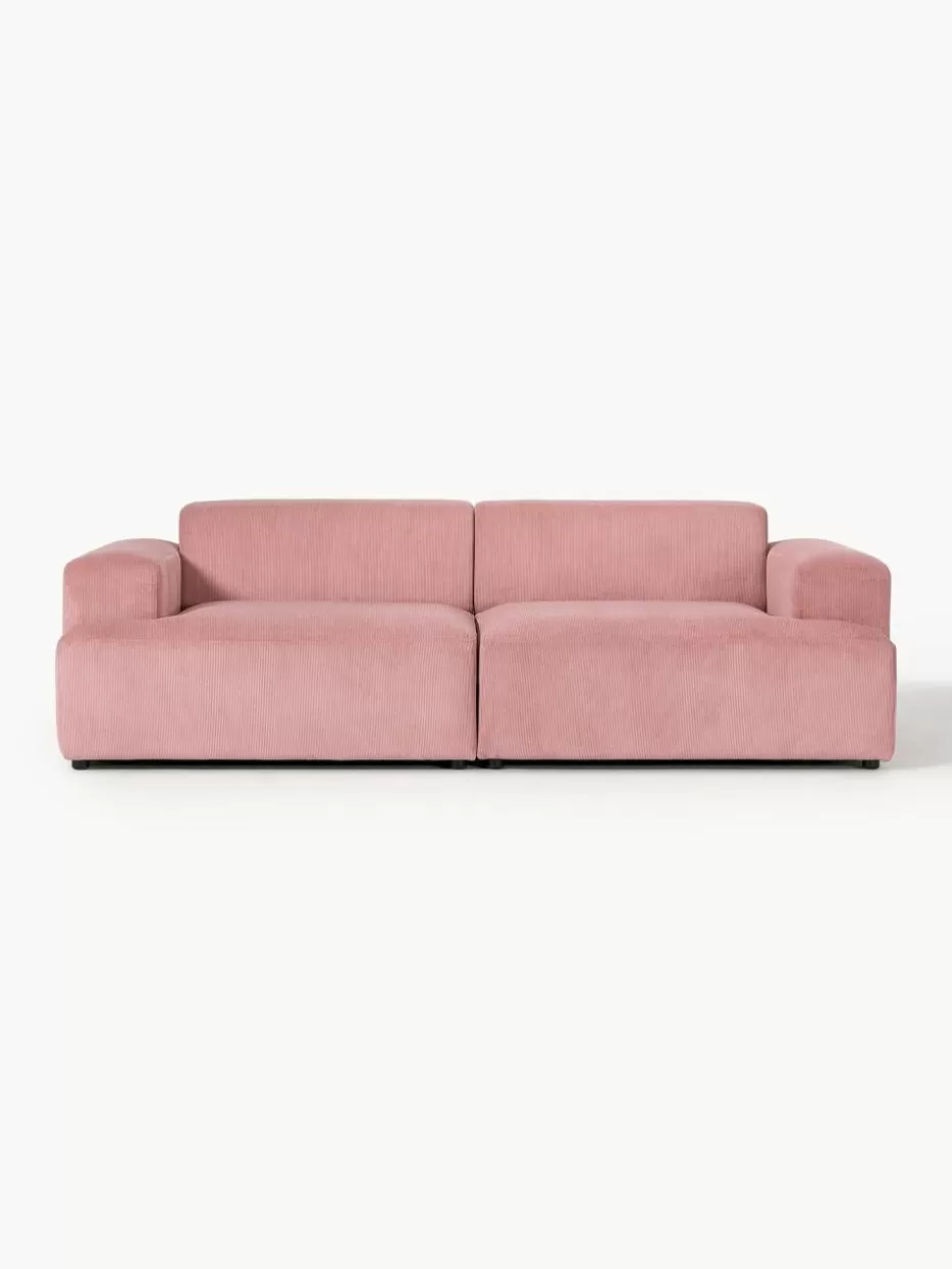 Sofas | Sofaserien-Westwing Collection Cord-Sofa Melva (3-Sitzer) Cord Altrosa