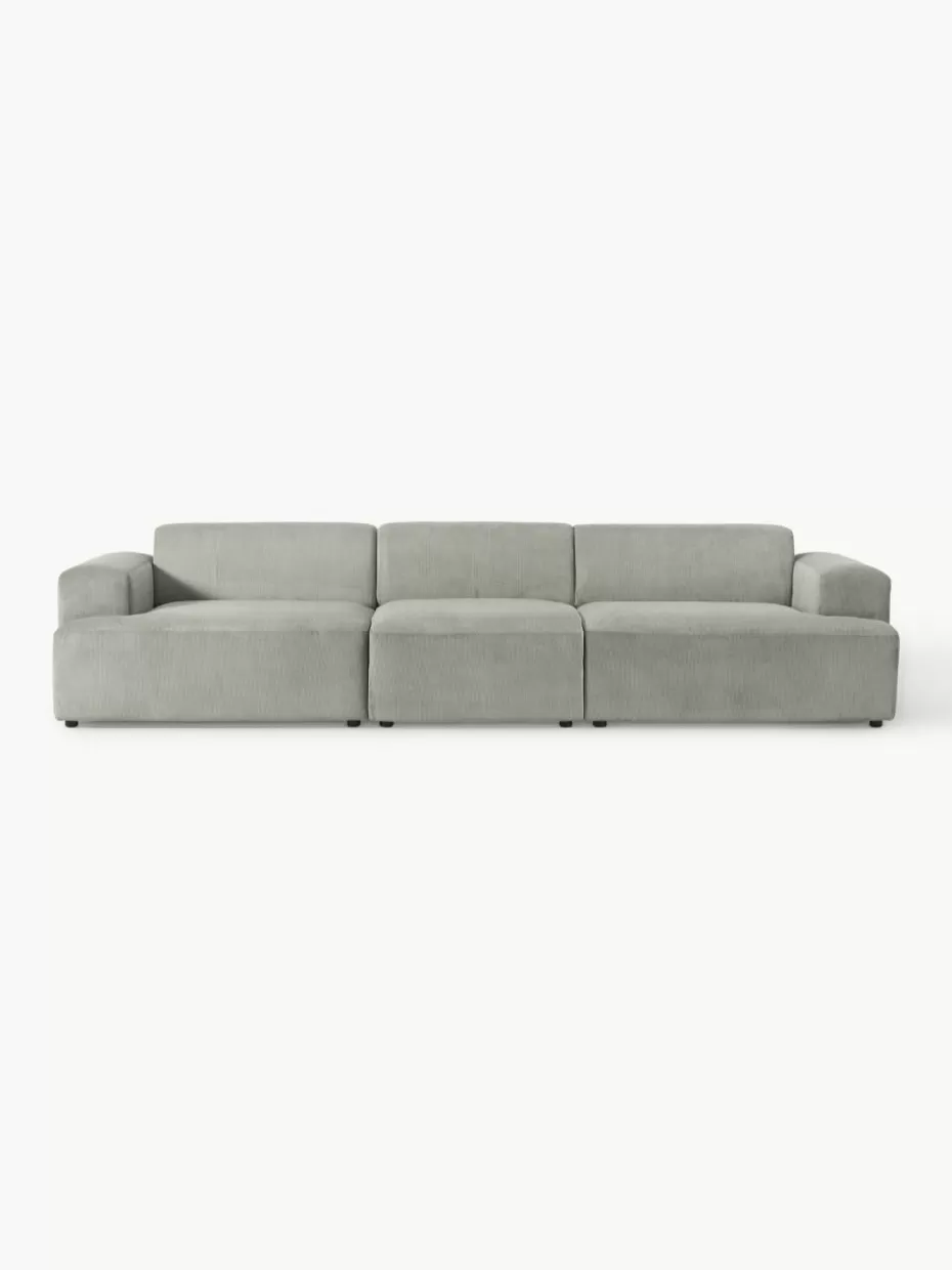 Sofas | Sofaserien-Westwing Collection Cord-Sofa Melva (4-Sitzer) Cord Grau
