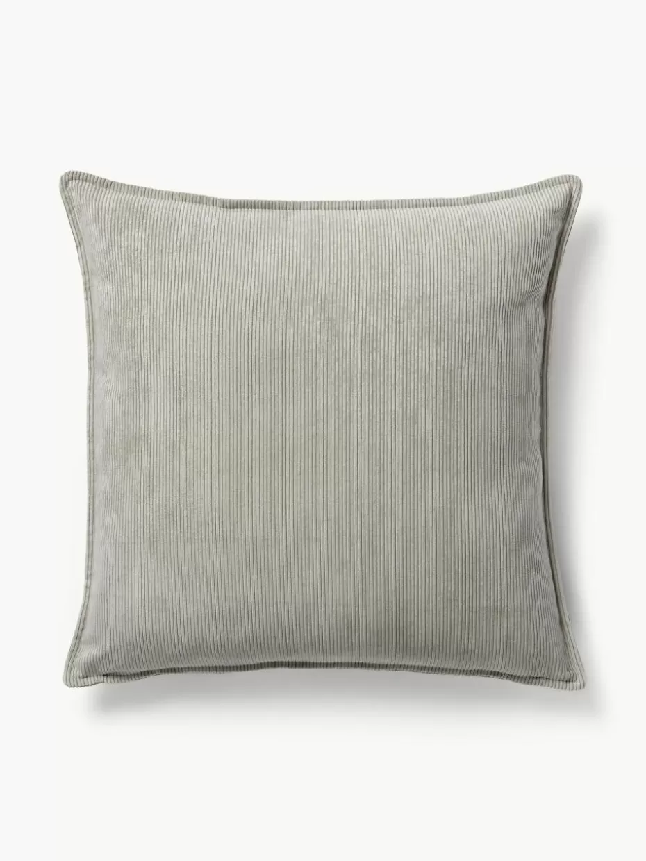 Sofakissen-Westwing Collection Cord-Sofa-Kissen Lennon Cord Grau