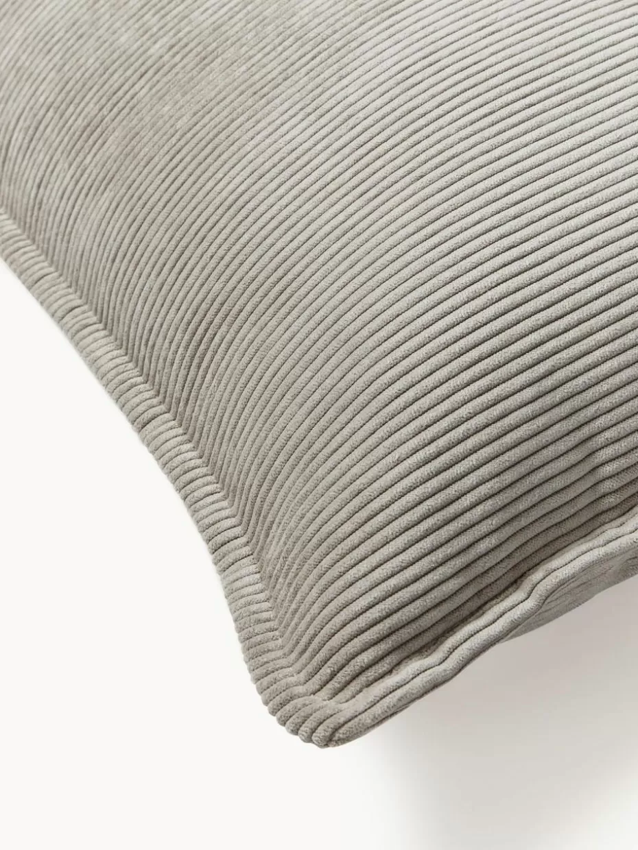 Sofakissen-Westwing Collection Cord-Sofa-Kissen Lennon Cord Grau