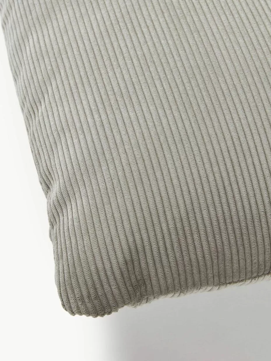 Sofakissen-Westwing Collection Cord-Sofa-Kissen Melva Cord Grau