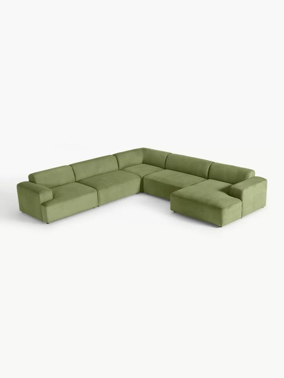Sofas | Sofaserien-Westwing Collection Cord-Wohnlandschaft Melva Cord Olivgrün