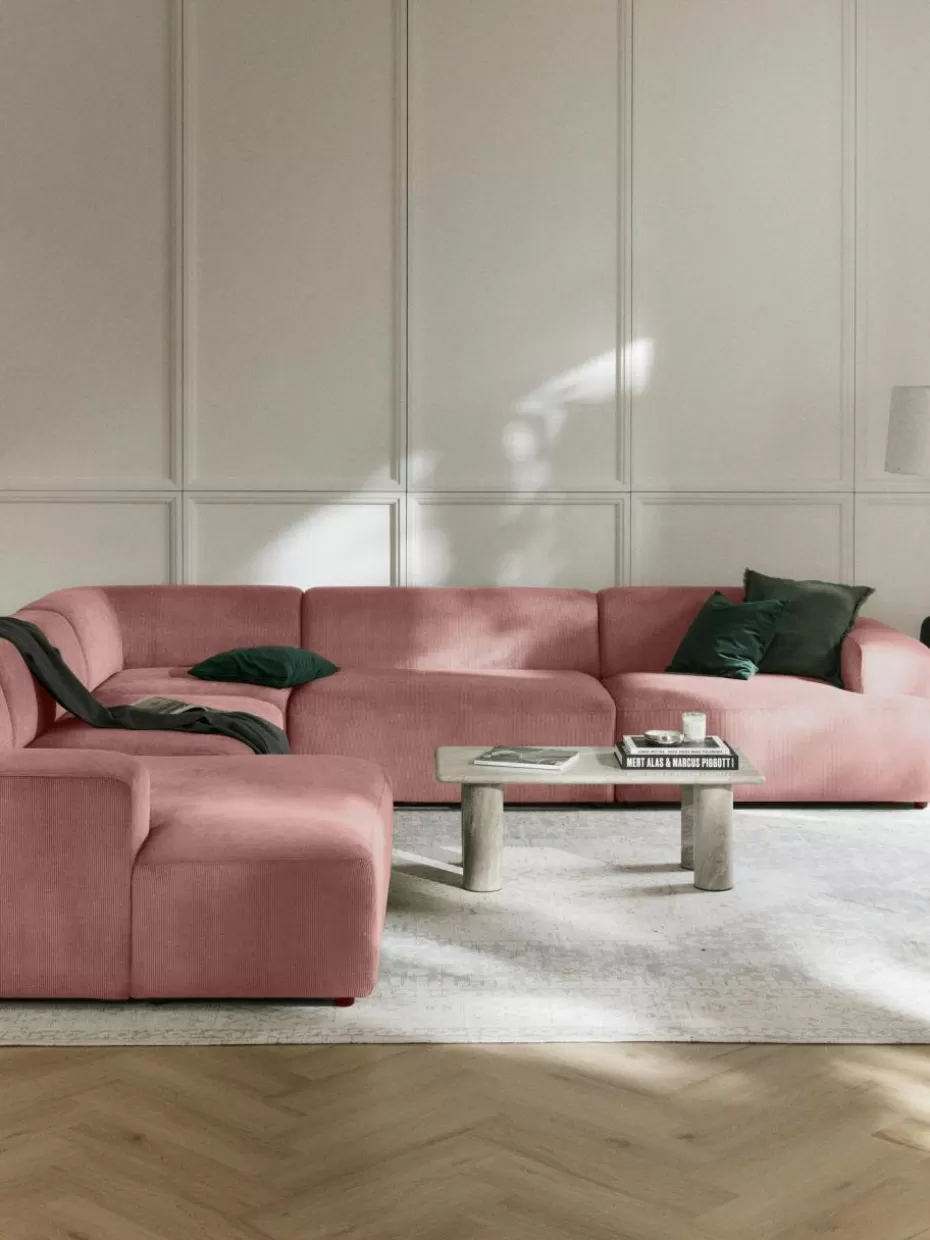 Sofas | Sofaserien-Westwing Collection Cord-Wohnlandschaft Melva Cord Altrosa
