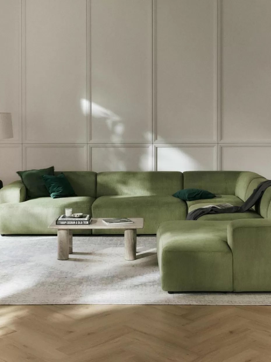 Sofas | Sofaserien-Westwing Collection Cord-Wohnlandschaft Melva Cord Olivgrün