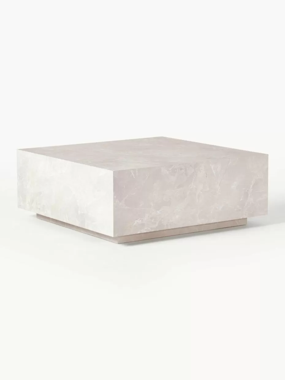 Couchtische-Westwing Collection Couchtisch Lesley in Travertin-Optik Travertin-Optik Beige, matt