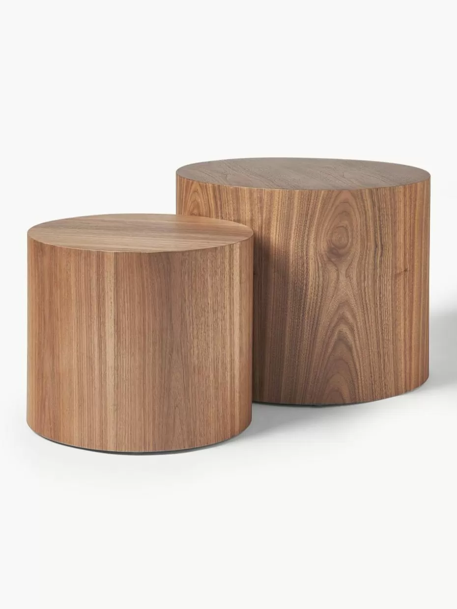 Couchtische-Westwing Collection Couchtische Dan aus Holz, 2er-Set Walnussholz