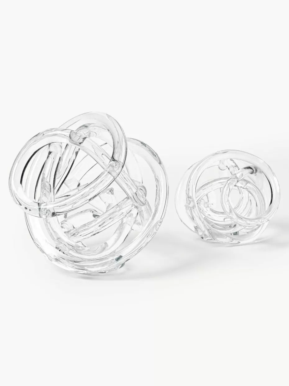 Deko-Objekte-Westwing Collection Deko-Knoten-Objekte Nola aus Glas, 2er-Set Transparent