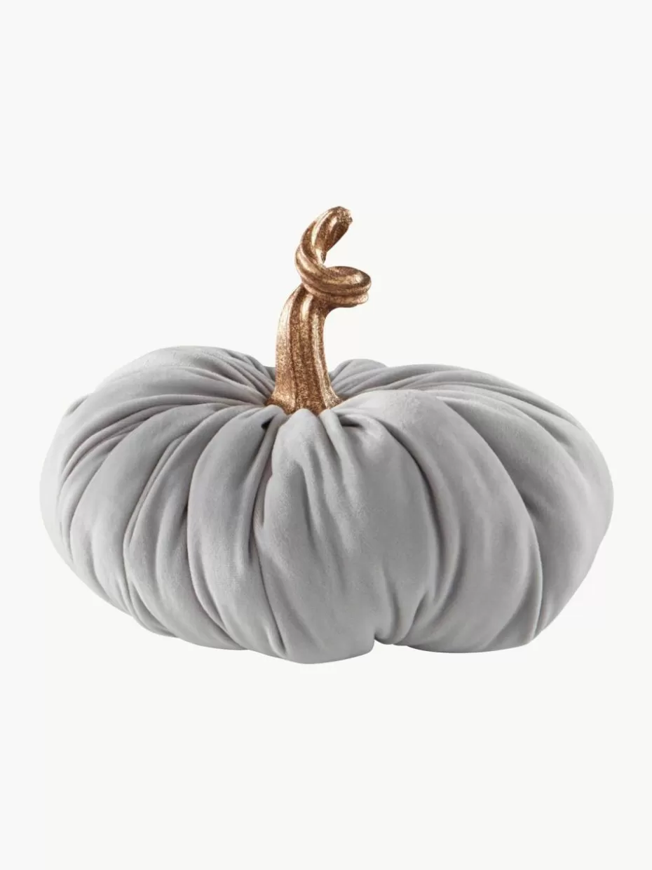 Deko-Objekte-Jotex Deko-Kürbis Pumpis, Ø 22 cm Hellgrau, Goldfarben