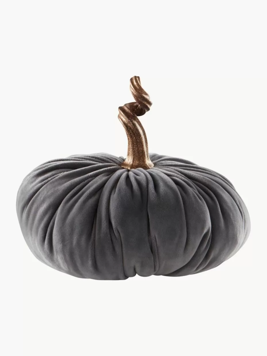 Deko-Objekte-Jotex Deko-Kürbis Pumpis, Ø 22 cm Dunkelgrau, Goldfarben