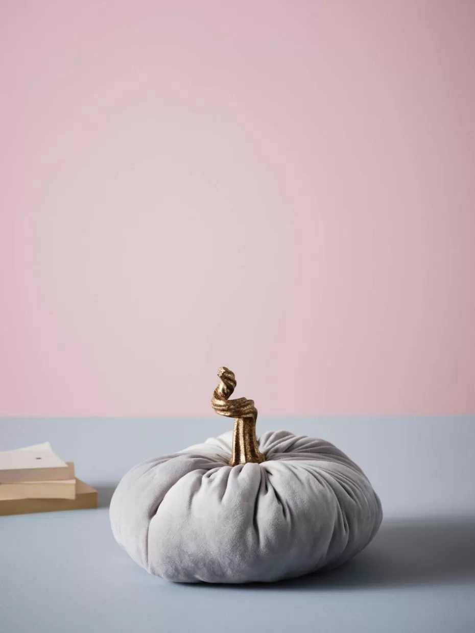 Deko-Objekte-Jotex Deko-Kürbis Pumpis, Ø 22 cm Hellgrau, Goldfarben