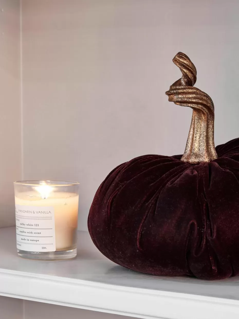 Deko-Objekte-Jotex Deko-Kürbis Pumpis, Ø 22 cm Pflaume, Goldfarben