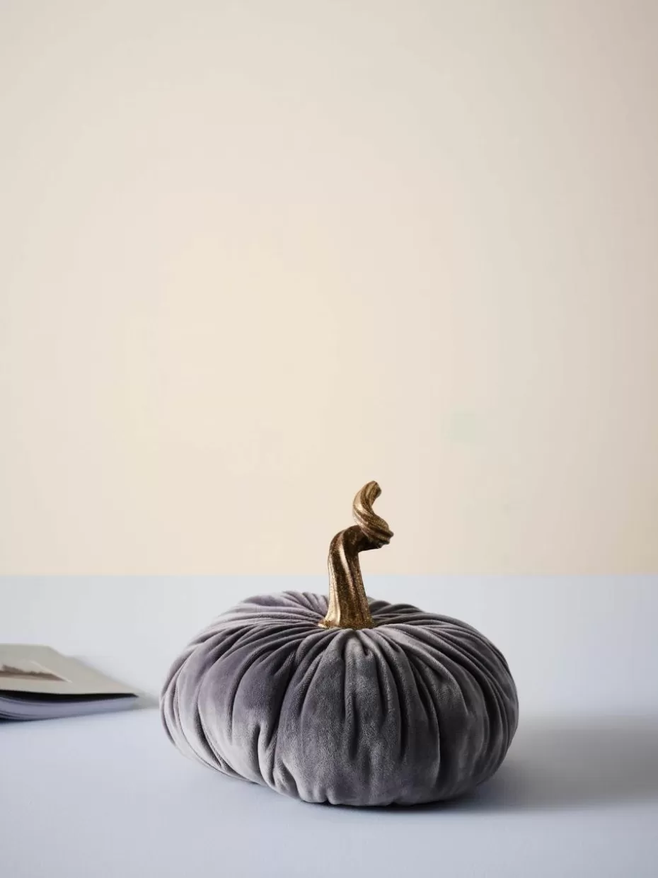 Deko-Objekte-Jotex Deko-Kürbis Pumpis, Ø 22 cm Dunkelgrau, Goldfarben