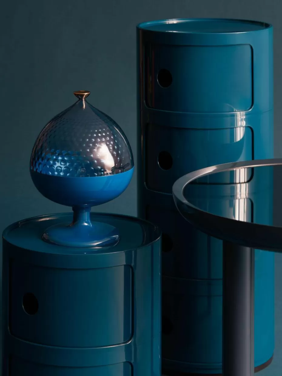 Dekoschalen-Kartell Deko-Schale Pumo Blautöne, Goldfarben