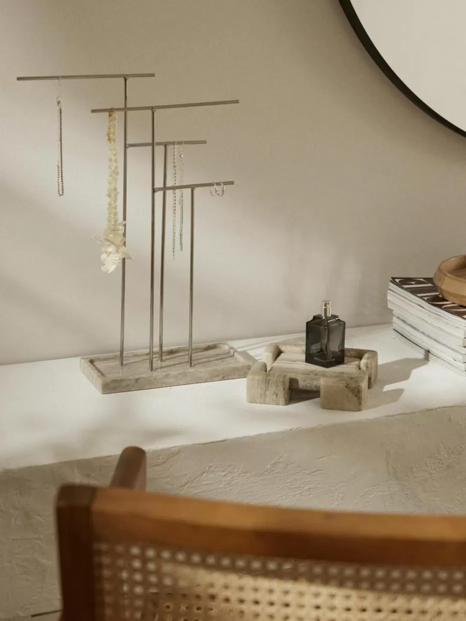 Dekotabletts-Westwing Collection Deko-Tablett Knud aus Marmor Hellbeige, marmoriert