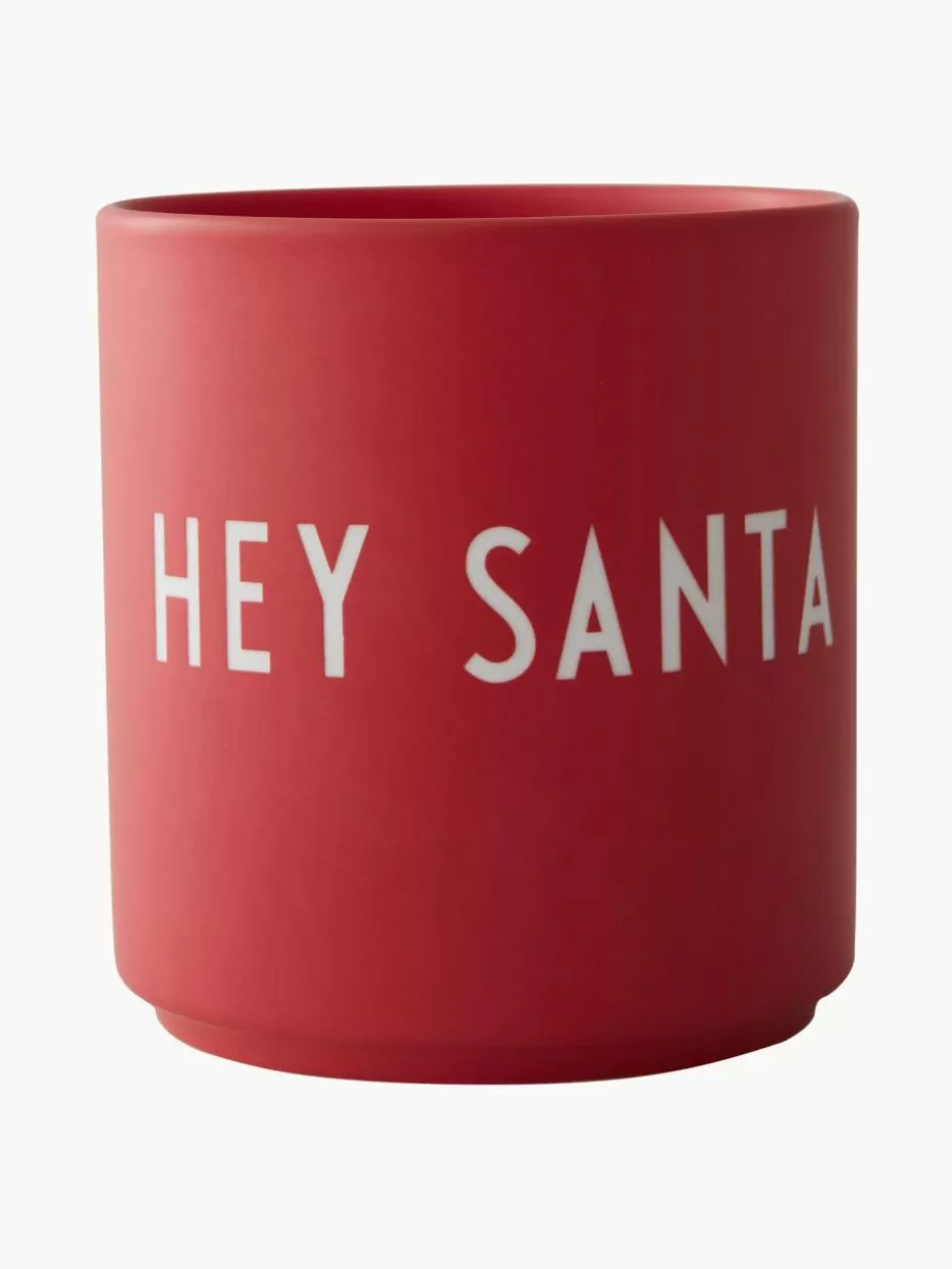 Weihnachtsgeschirr | Glow-Up-Design Letters Design Becher Favourite HEY SANTA mit Schriftzug Rot (Hey Santa)