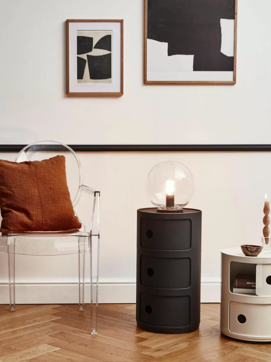 Schreibtisch Container | Nachttische-Kartell Design Container Componibili, 3 Elemente Schwarz, matt