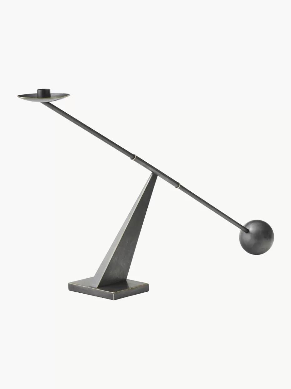 Kerzenständer & Kerzenhalter-Audo Copenhagen Design Metall-Kerzenhalter Interconnect Silberfarben