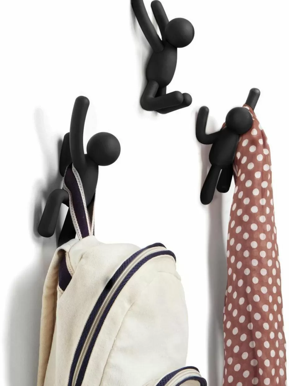 Garderoben-Umbra Design Wandhaken Buddy, 3er-Set Schwarz