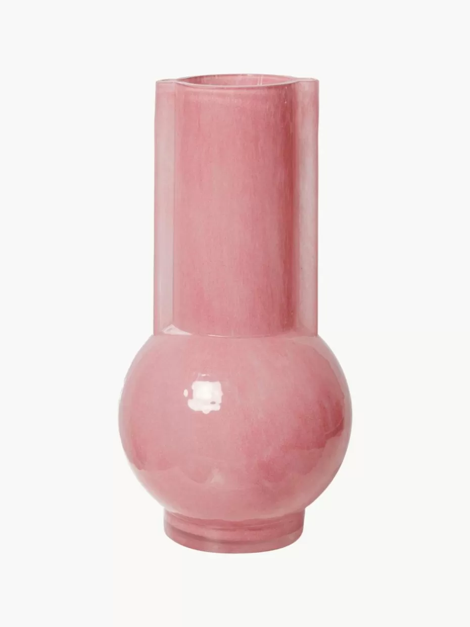 Vasen-HKLIVING Design-Vase Flamingo aus Glas, H 25 cm