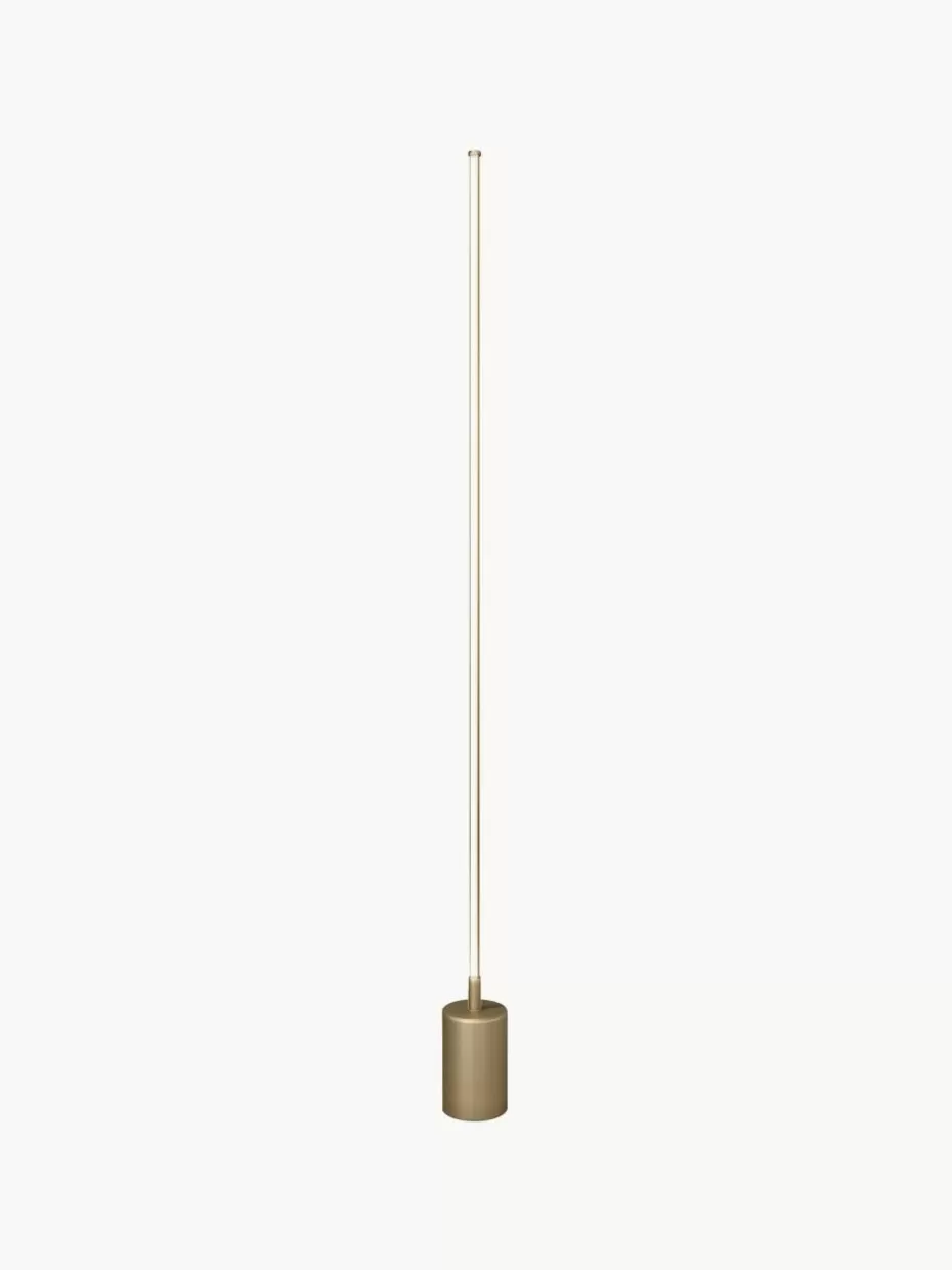 Led-Stehleuchten-Maytoni Dimmbare LED-Stehlampe Flow mit Farbwechsel und Fernbedienung Goldfarben