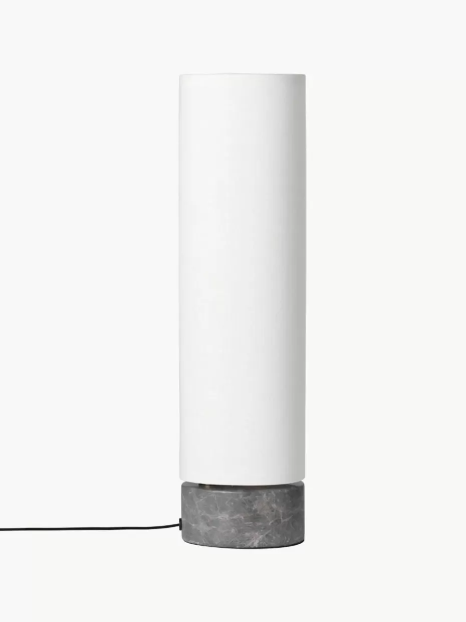 Led-Stehleuchten-GUBI Dimmbare LED-Stehlampe Unbound mit Marmorfuß, in verschiedenen Größen Weiß, Dunkelgrau marmoriert