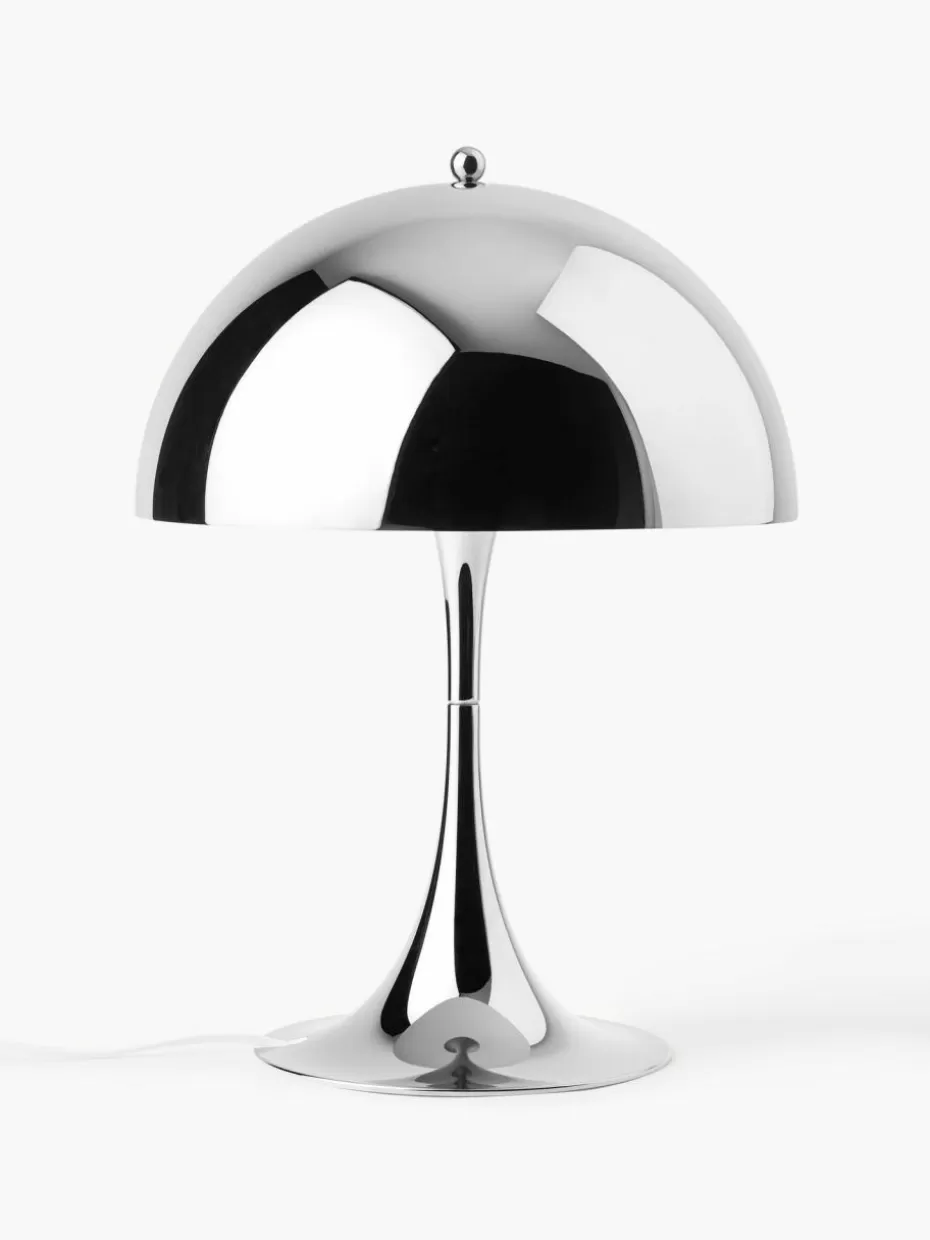 Led-Tischleuchten-Louis Poulsen Dimmbare LED-Tischlampe Panthella mit Timerfunktion, H 34 cm Stahl Silberfarben
