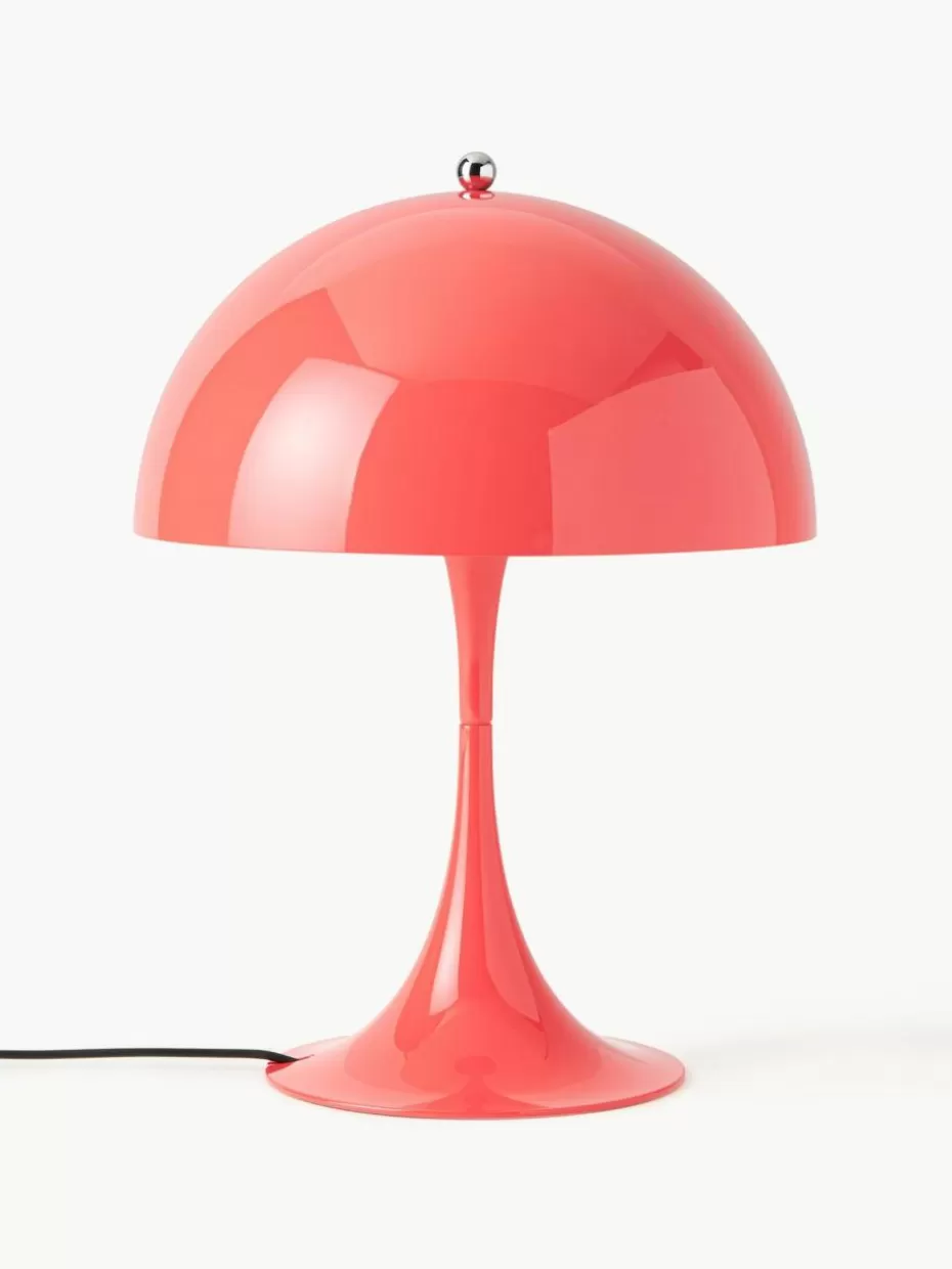 Led-Tischleuchten-Louis Poulsen Dimmbare LED-Tischlampe Panthella mit Timerfunktion, H 34 cm Stahl Korallrot