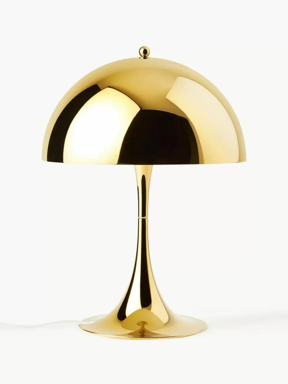 Led-Tischleuchten-Louis Poulsen Dimmbare LED-Tischlampe Panthella mit Timerfunktion, H 34 cm Stahl Goldfarben