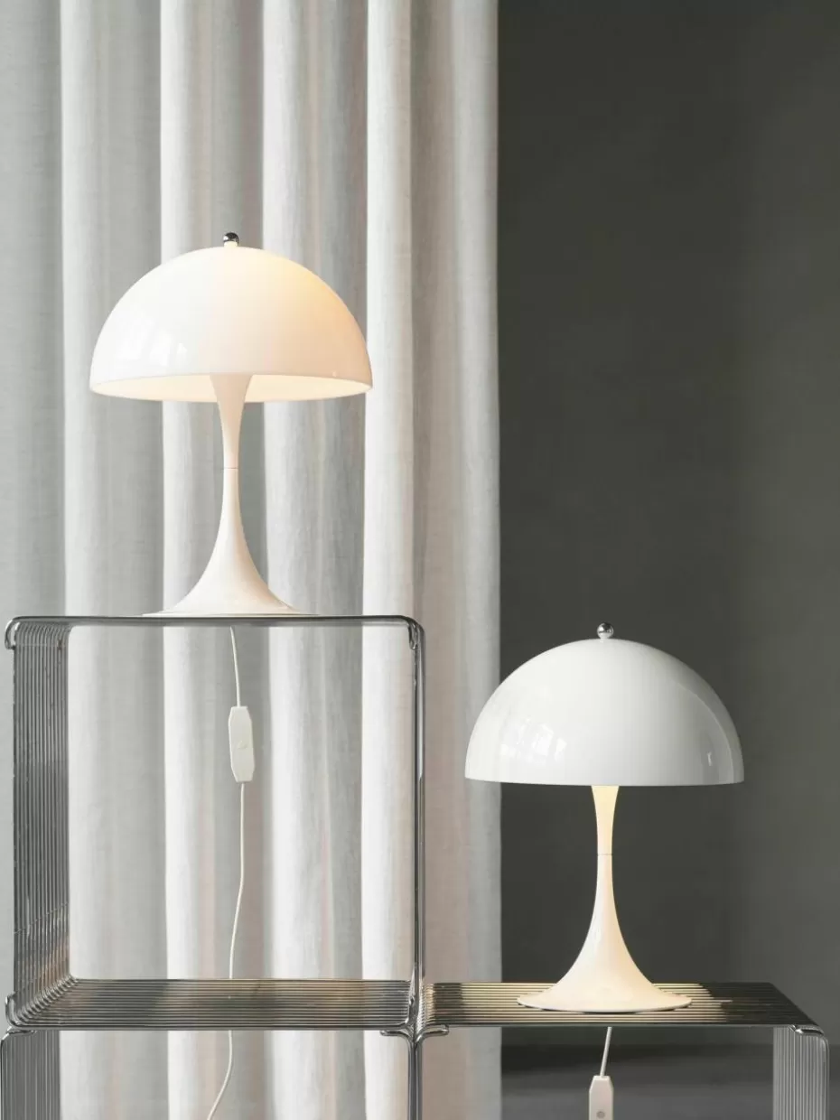 Led-Tischleuchten-Louis Poulsen Dimmbare LED-Tischlampe Panthella mit Timerfunktion, H 34 cm Stahl Weiß